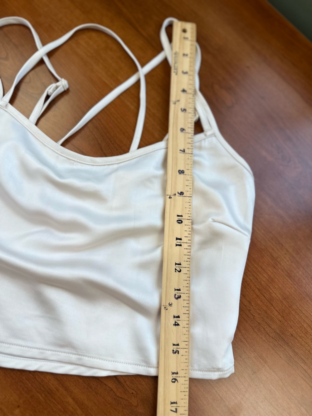 NWT L.A. Hearts Light Cream Strappy Cropped Bralette with Adjustable Ties Sz S - Picture 10 of 11